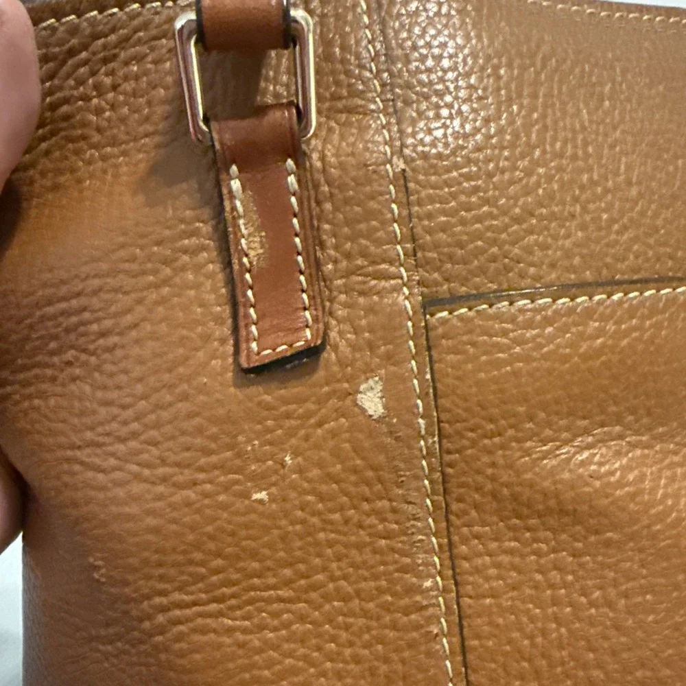 Dooney and Bourke Satchel Tan Pebbled Leather  Shoulder Bag Handbag Size Medium